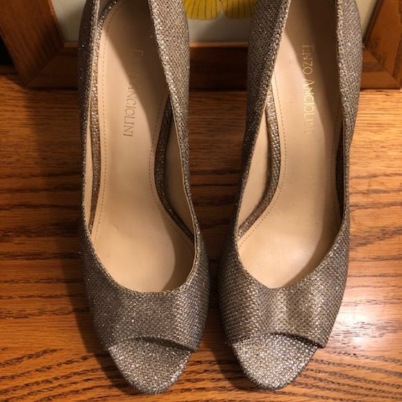 Enzo Angiolini Silver Sparkly Heels - Picture 8 of 12